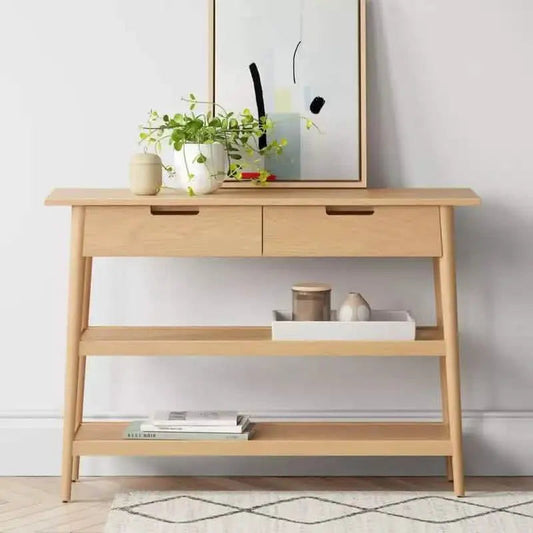 كونسول مع إطار - شمال غرب - لون خشبي - 110 × 35 × 90 سم