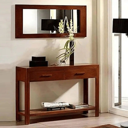 كونسول مع مرآة - NW-بني-110x35x90 سم