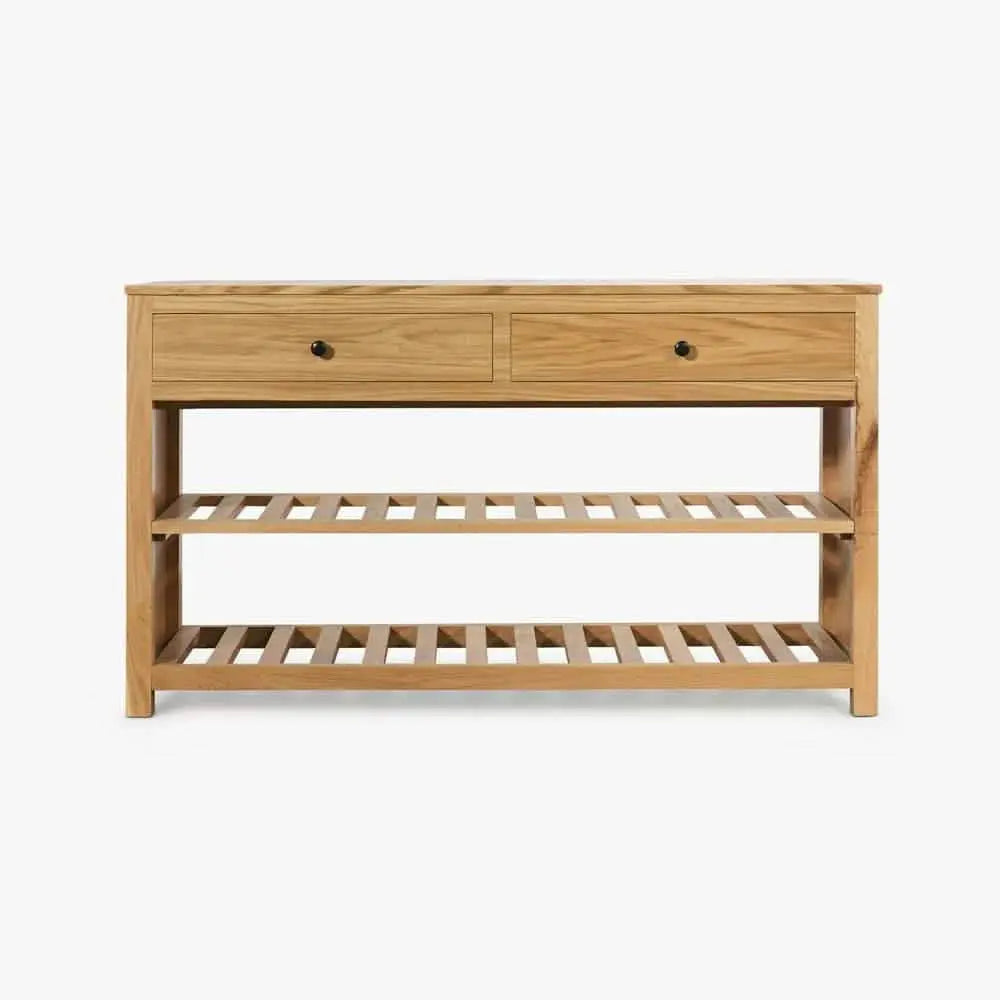 كونسول مع مرآة - NW - لون خشبي - 110x35x90 سم