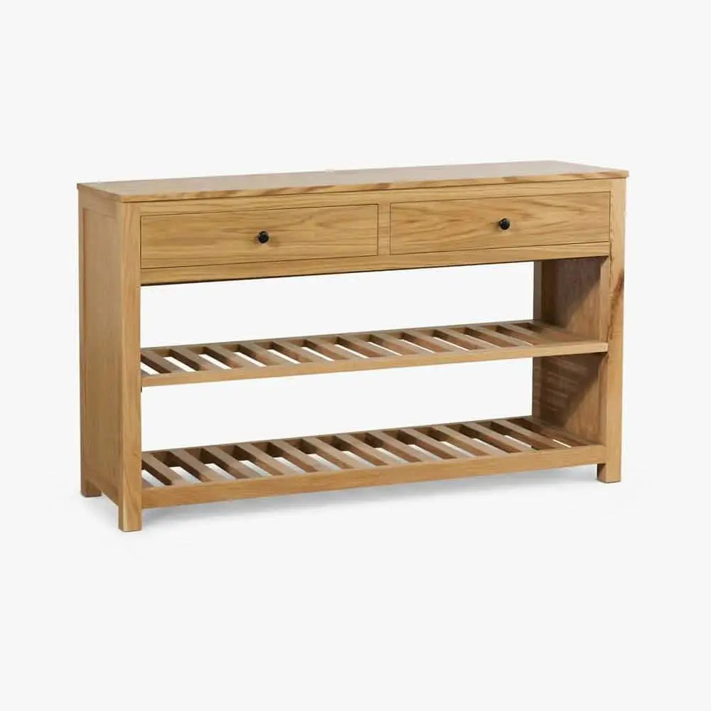 كونسول مع مرآة - NW - لون خشبي - 110x35x90 سم