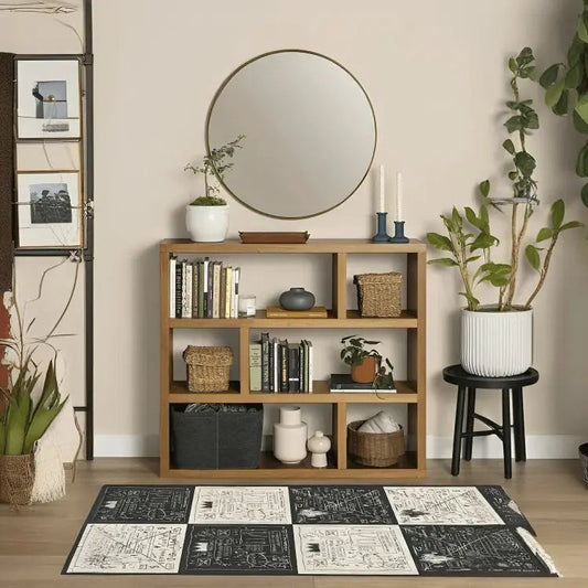 كونسول مع مرآة-NW-لون خشبي-100x29x100 سم