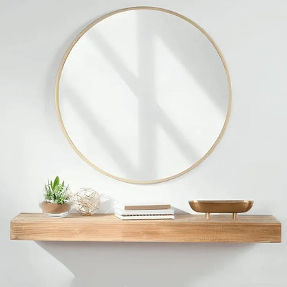 Mirror with shelf - NW - Wooden Color - 65x15x65 cm