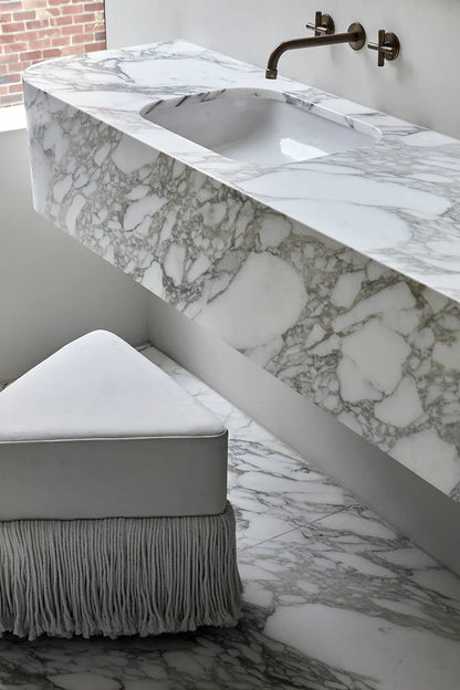 بوف - خشب طبيعي - مخمل - متعدد الألوان - 43.3 × 50 × 46 سم.