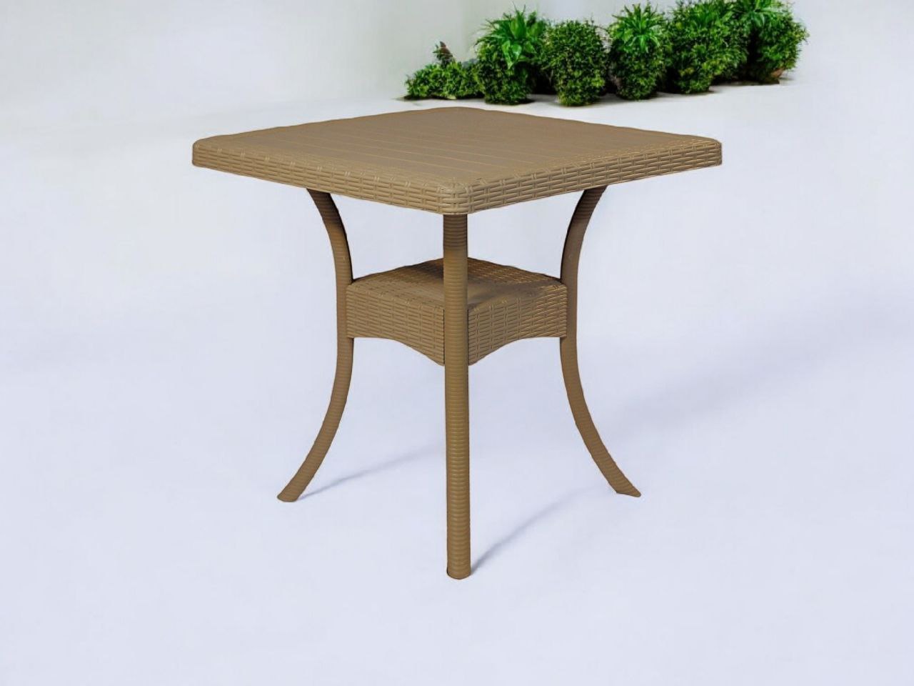 Outdoor set: 4 chairs + table - Plastic - Beige