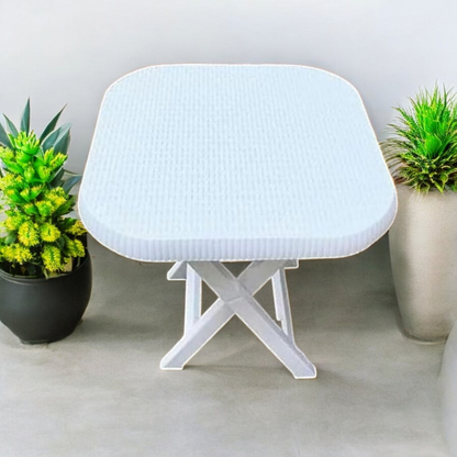 Outdoor set: 4 chairs + table - Plastic - White