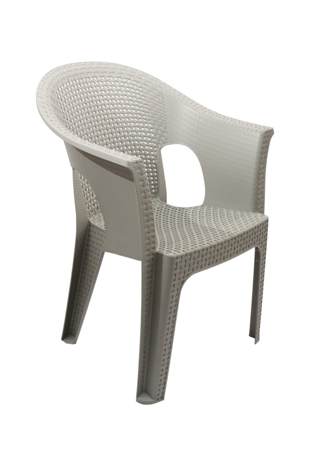Outdoor set: 4 chairs + table - Plastic - Grey