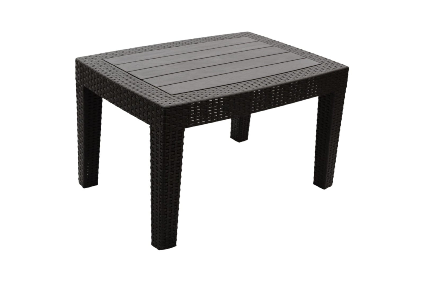 Outdoor set: 4 chairs + table - Plastic - Black