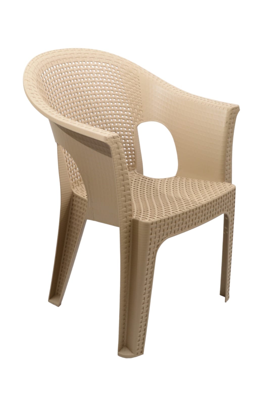Outdoor set: 4 chairs + table - Plastic - Beige
