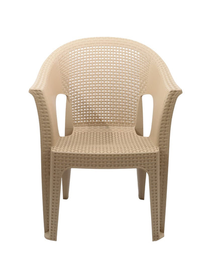 Outdoor set: 4 chairs + table - Plastic - Beige