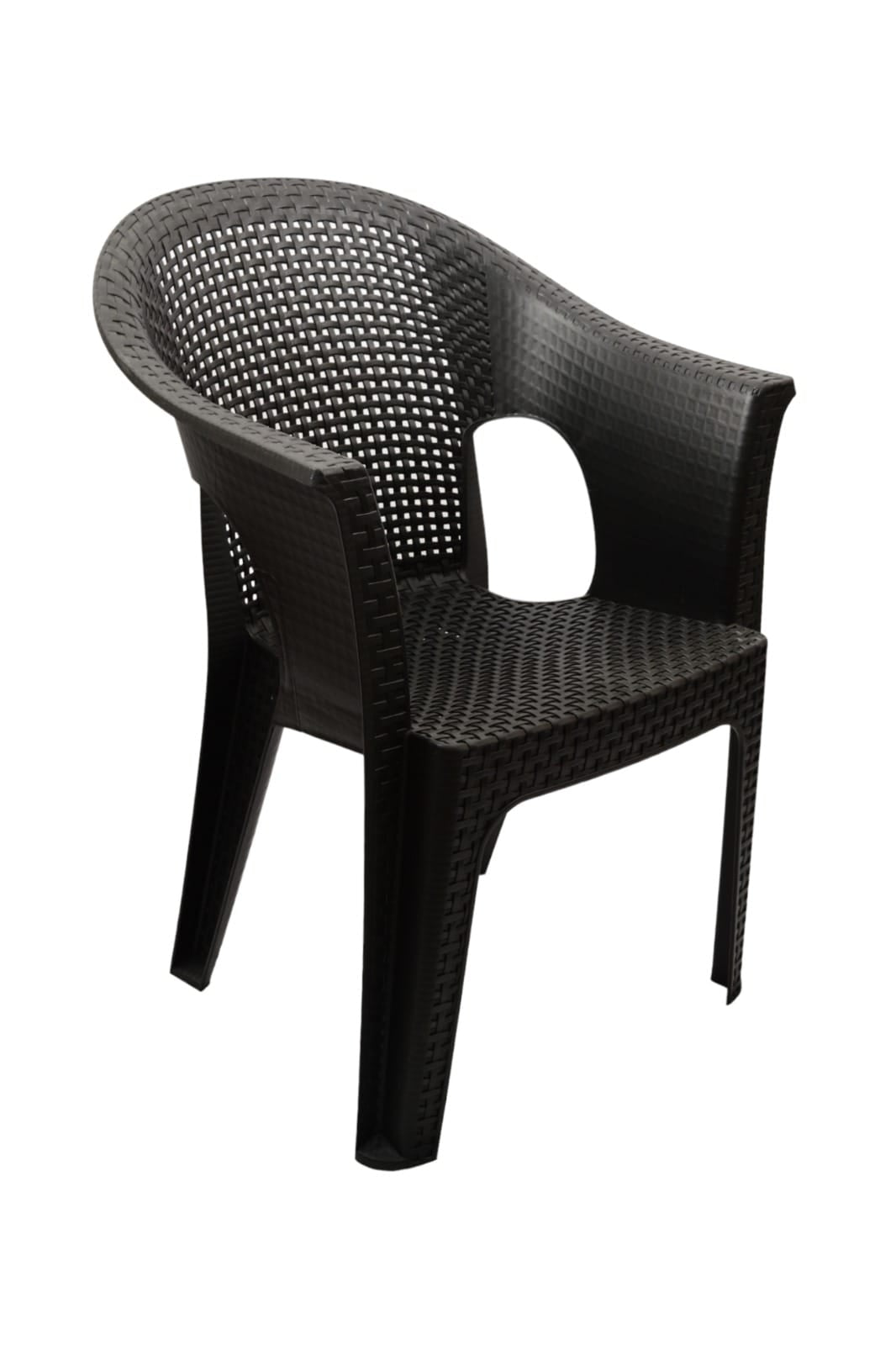 Outdoor set: 4 chairs + table - Plastic - Black