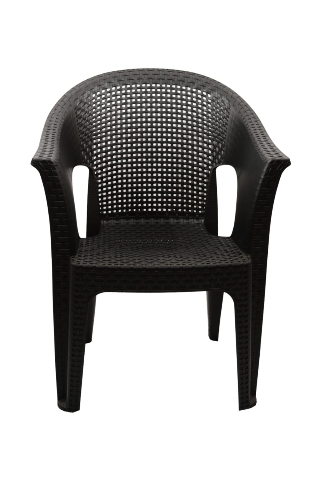 Outdoor set: 4 chairs + table - Plastic - Black