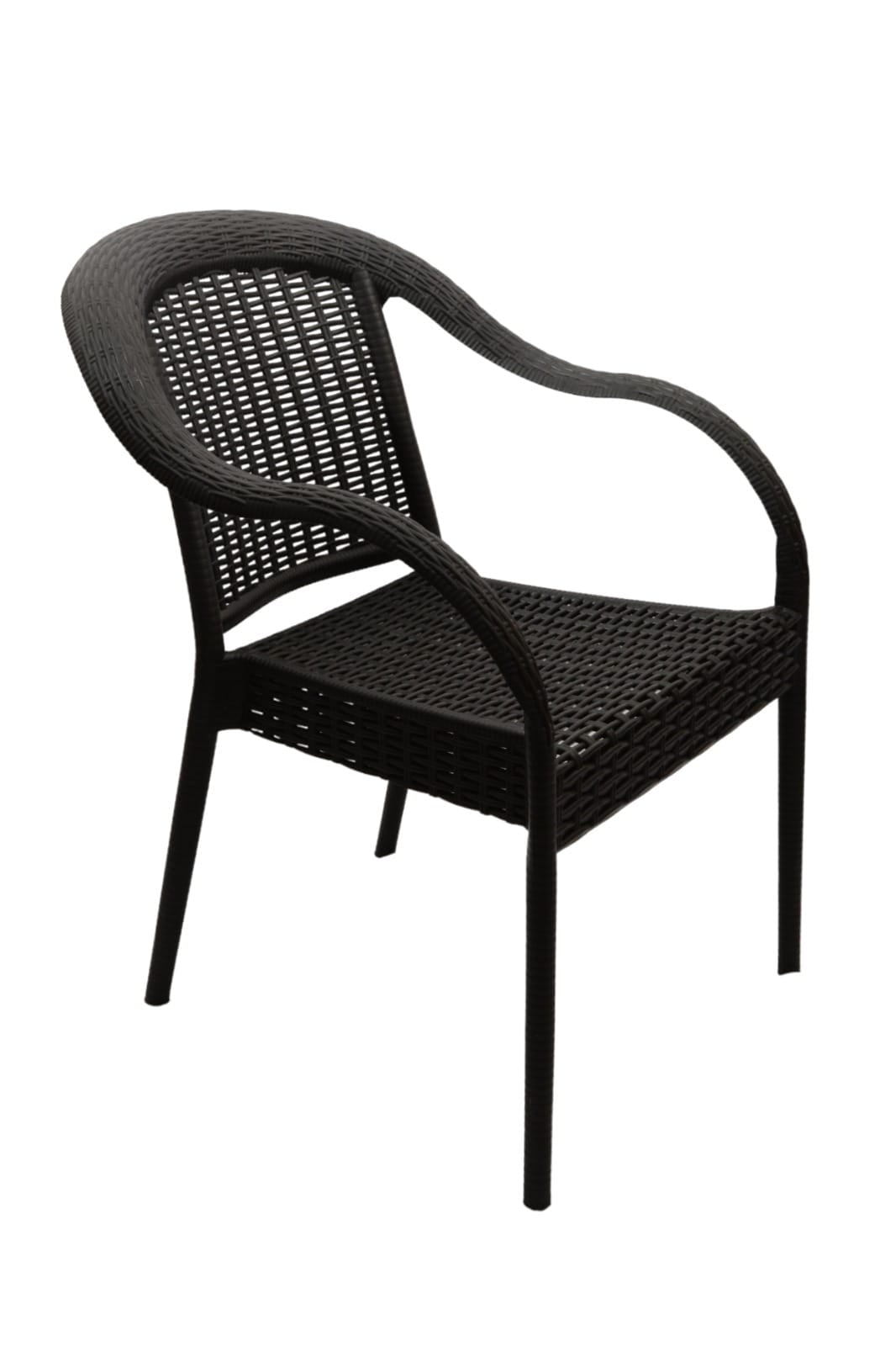 Outdoor set: 4 chairs + table - Plastic - Black