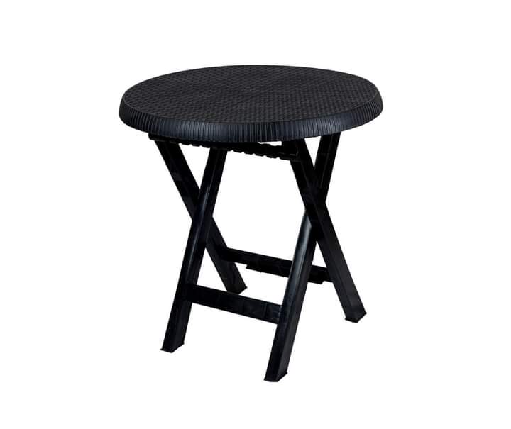 Outdoor set: 4 chairs + table - Plastic - Black