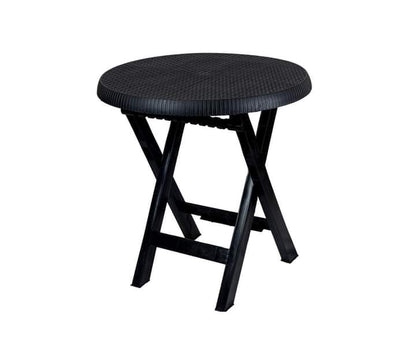 Outdoor set: 4 chairs + table - Plastic - Black