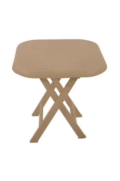 Outdoor set: 4 chairs + table - Plastic - Beige