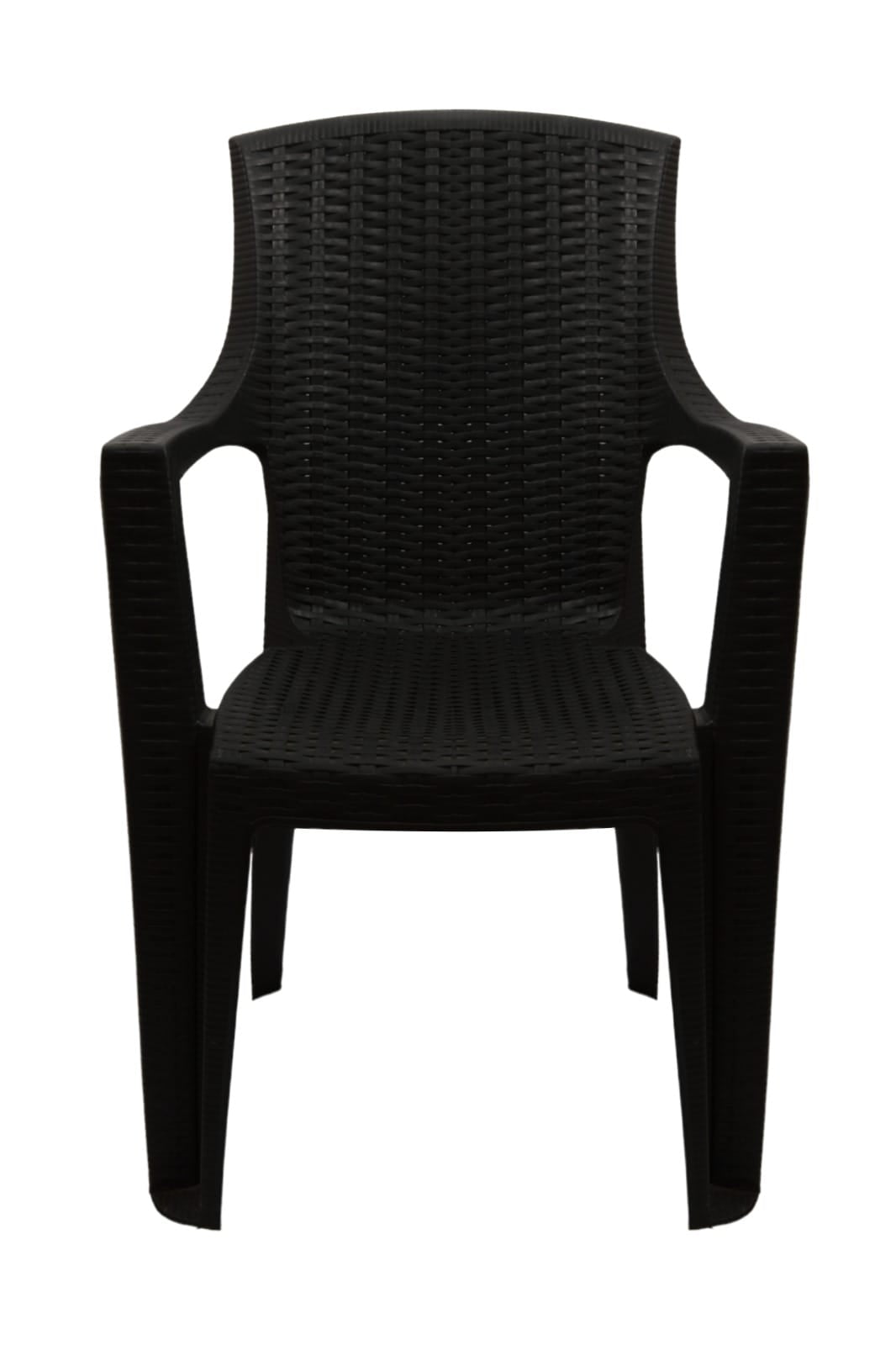 Outdoor set: 4 chairs + table - Plastic - Black