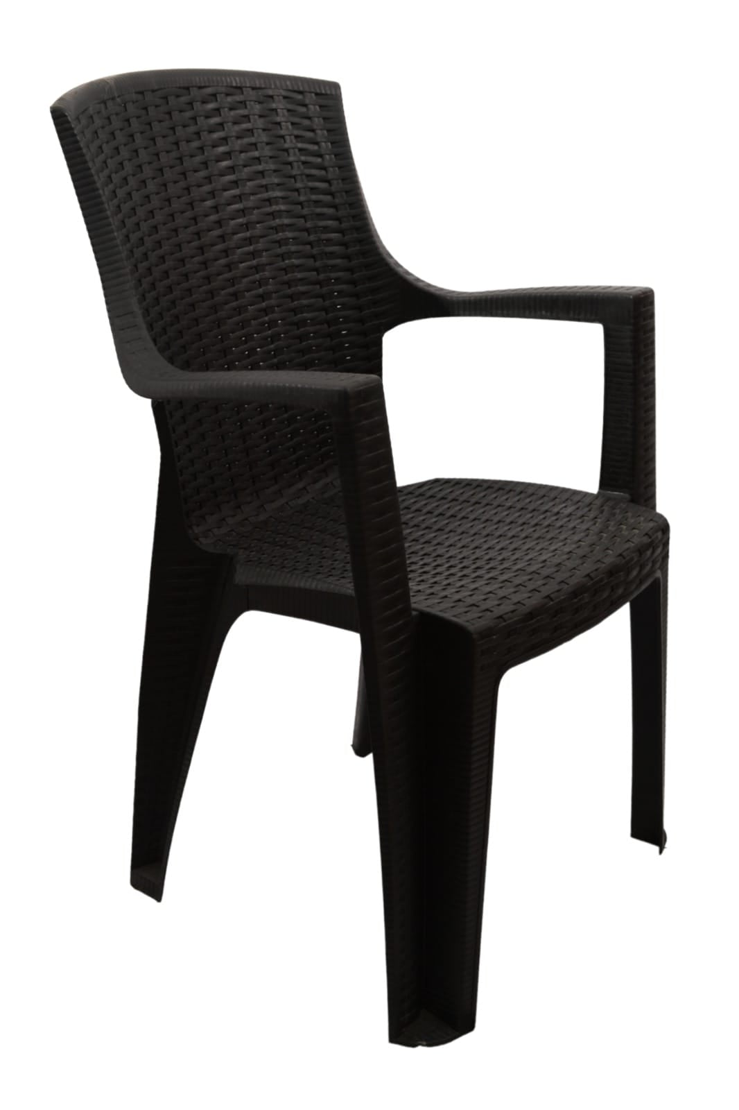 Outdoor set: 4 chairs + table - Plastic - Black