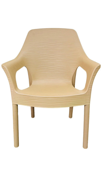 Outdoor set: 4 chairs + table - Plastic - Beige
