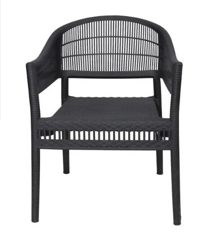 Outdoor set: 4 chairs + table - Plastic - Black