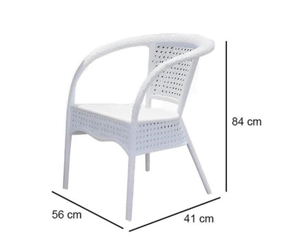 Outdoor set: 4 chairs + table - Plastic - White
