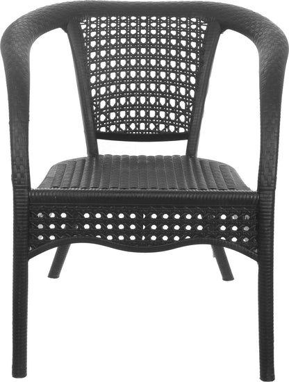 Outdoor set: 4 chairs + table - Plastic - Black