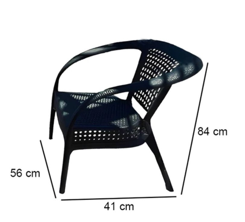 Outdoor set: 4 chairs + table - Plastic - Black