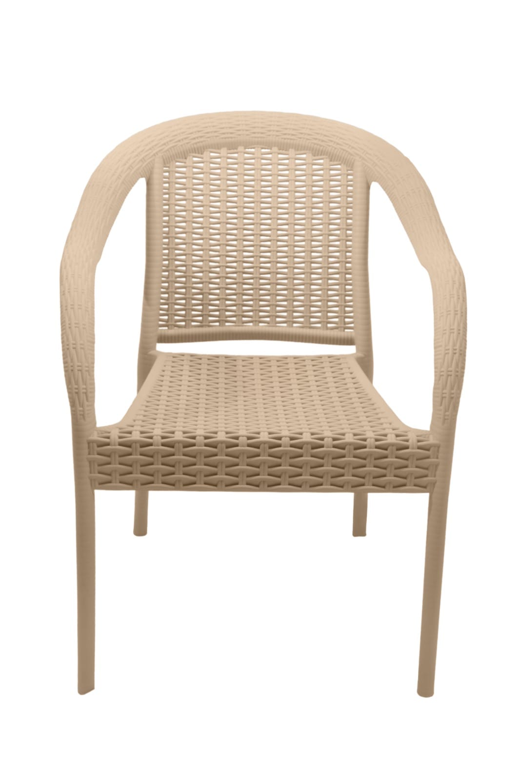 Outdoor set: 4 chairs + table - Plastic - Beige