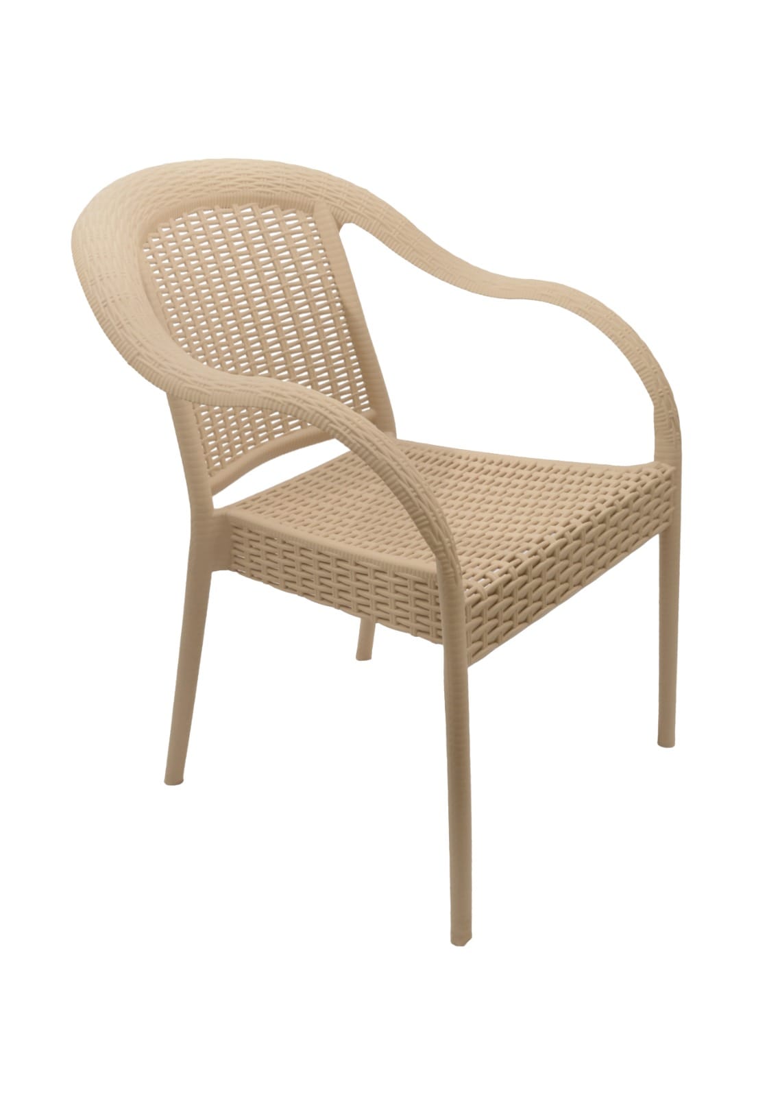 Outdoor set: 4 chairs + table - Plastic - Beige