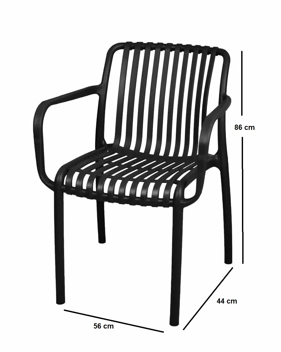 Outdoor set: 4 chairs + table - Plastic - Black