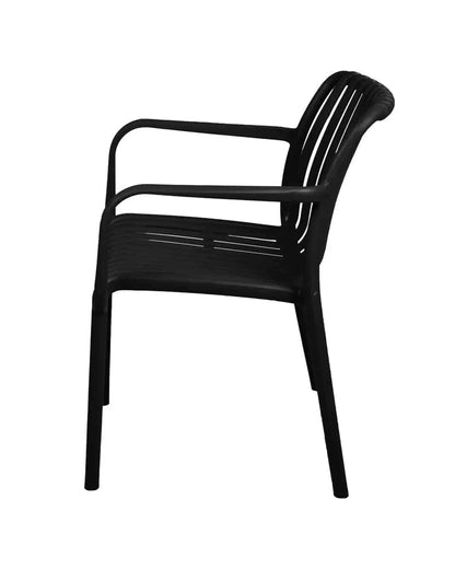 Outdoor set: 2 chairs + table - Plastic - Black