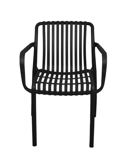Outdoor set: 2 chairs + table - Plastic - Black