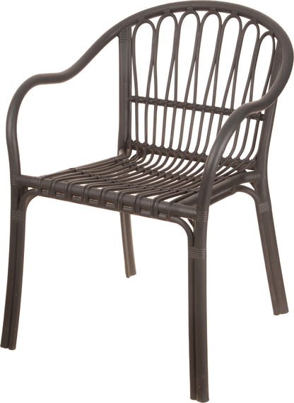 Outdoor set: 4 chairs + table - Plastic - Black