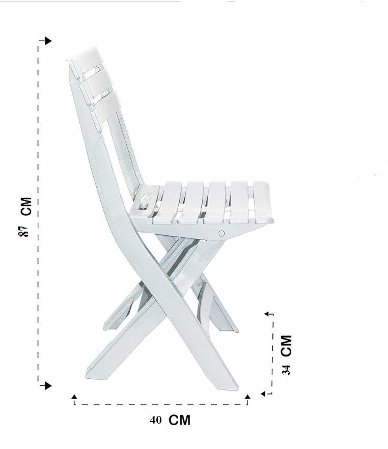 Outdoor set: 2 chairs + table - Plastic - White.