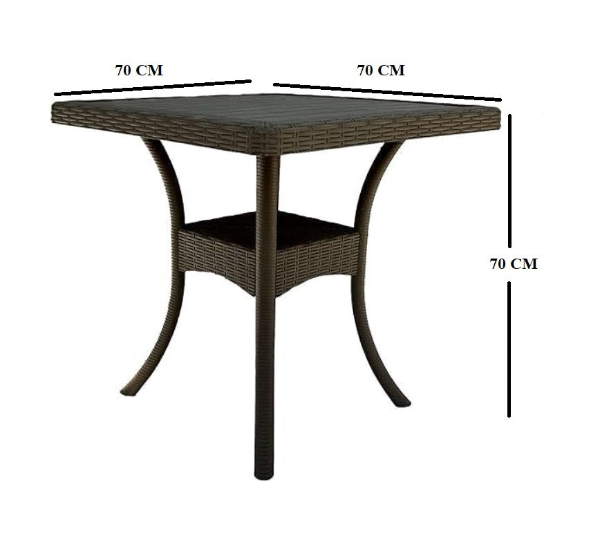 Outdoor set: 4 chairs + table - Plastic - Black