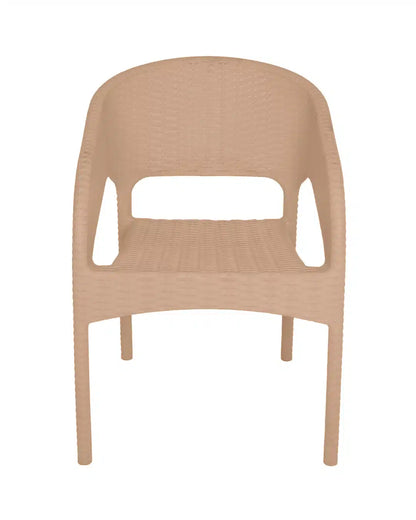 Outdoor set: 4 chairs + table - Plastic - Beige