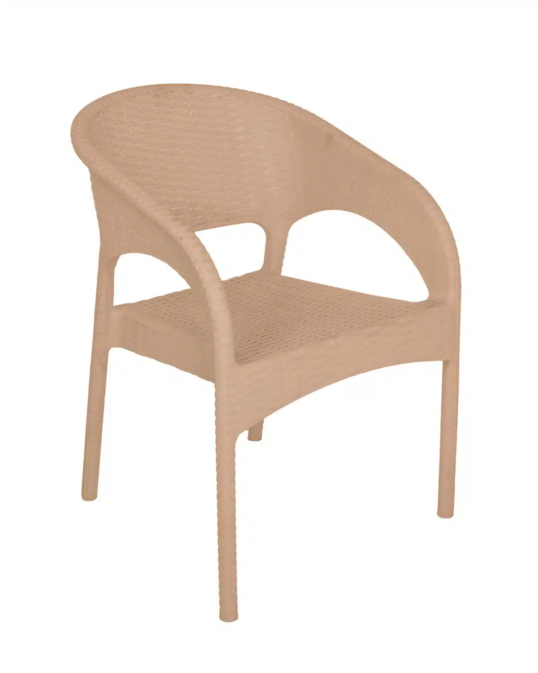 Outdoor set: 4 chairs + table - Plastic - Beige