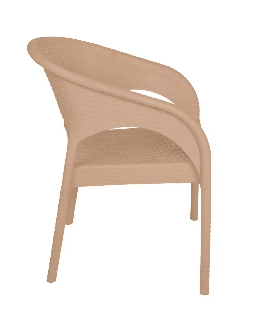 Outdoor set: 4 chairs + table - Plastic - Beige
