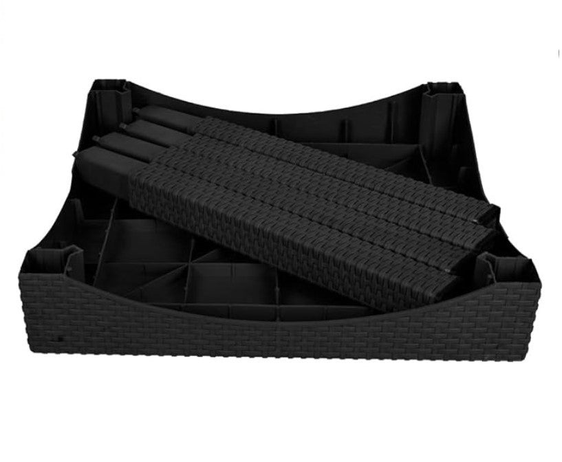 Outdoor set: 4 chairs + table - Plastic - Black