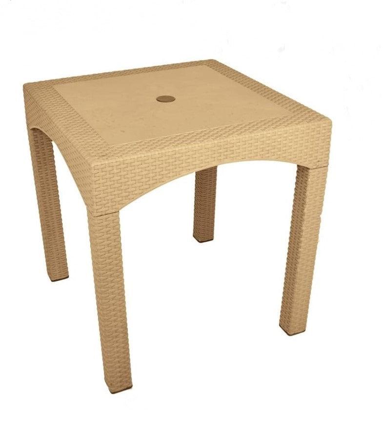 Outdoor set: 4 chairs + table - Plastic - Beige