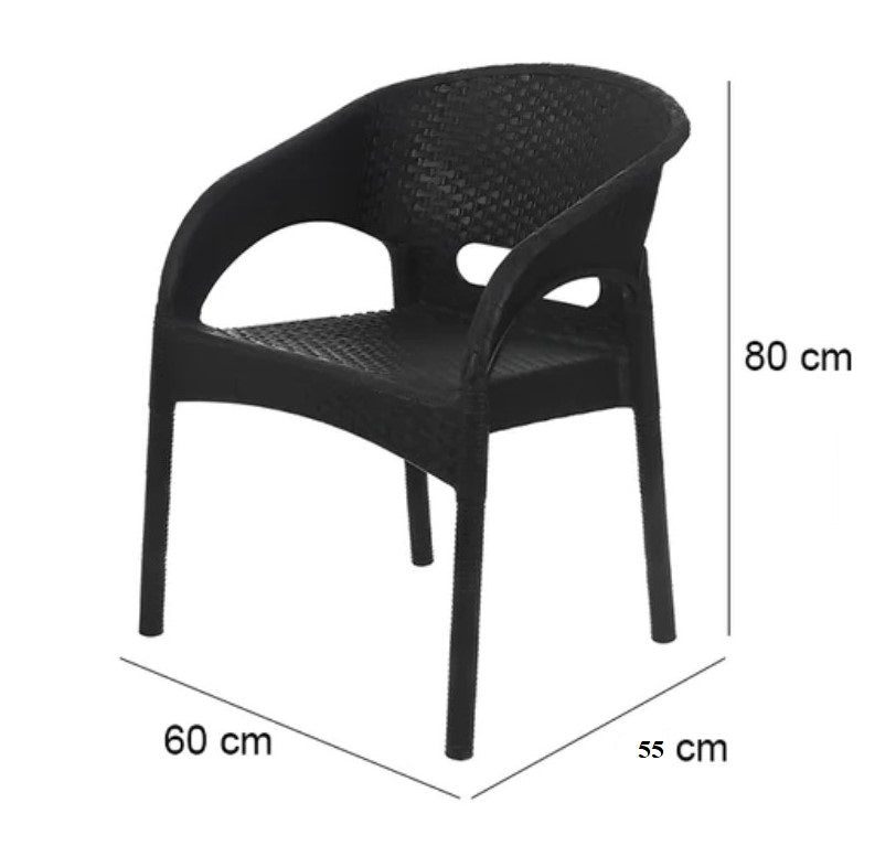 Outdoor set: 2 chairs + table - Plastic - Black