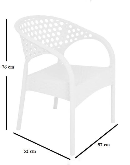 Outdoor set: 4 chairs + table - Plastic - White
