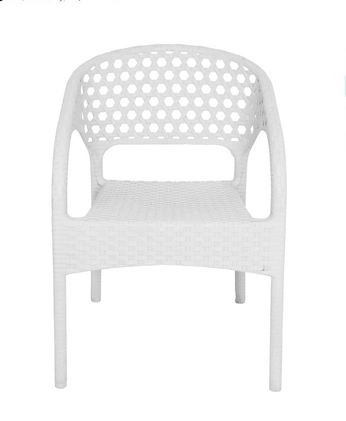 Outdoor set: 4 chairs + table - Plastic - White