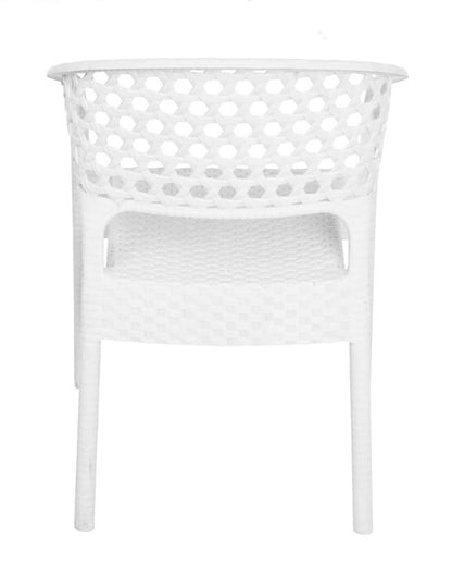 Outdoor set: 4 chairs + table - Plastic - White
