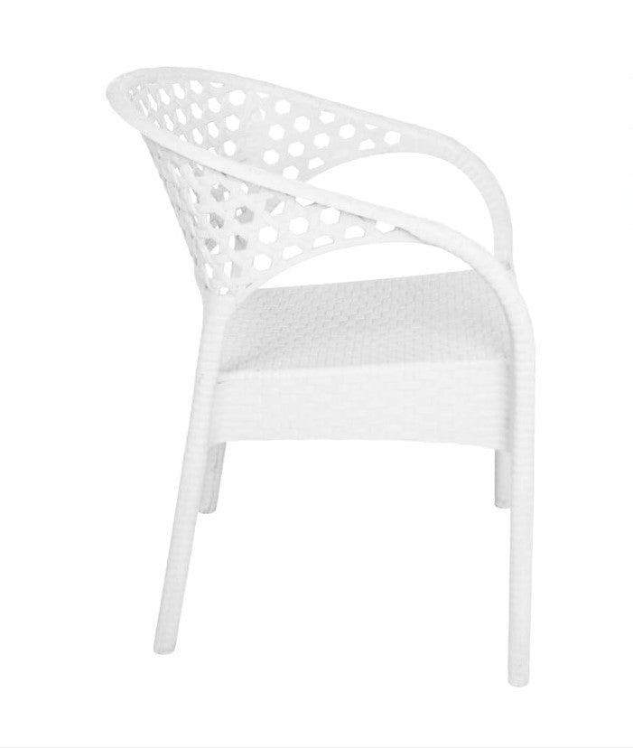 Outdoor set: 4 chairs + table - Plastic - White