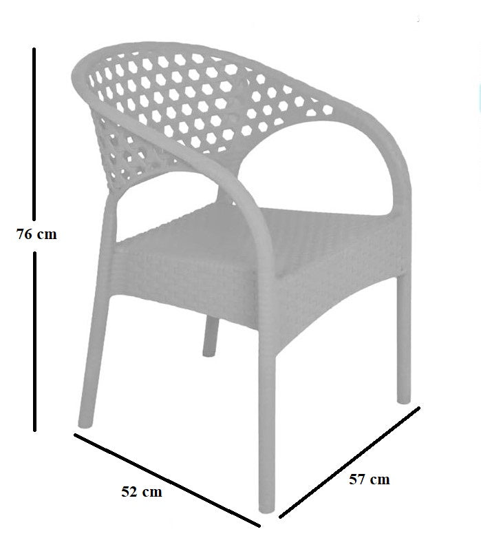 Outdoor set: 4 chairs + table - Plastic - Grey