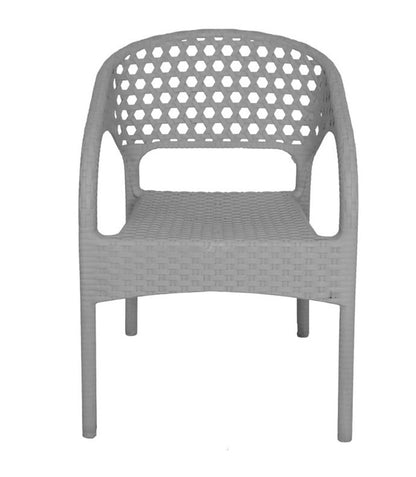 Outdoor set: 4 chairs + table - Plastic - Grey