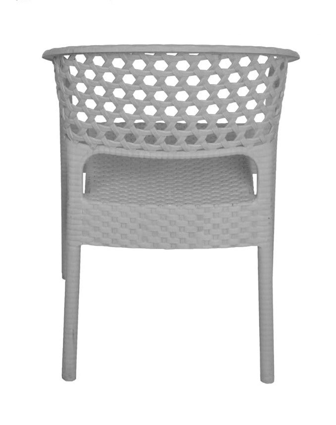 Outdoor set: 4 chairs + table - Plastic - Grey