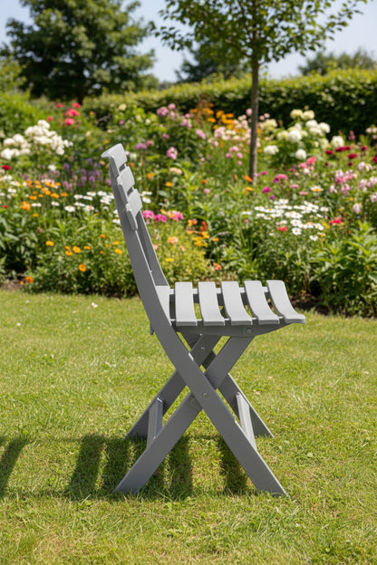 Outdoor set: 2 chairs + table - Plastic - Grey.
