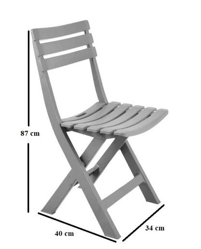 Outdoor set: 2 chairs + table - Plastic - Grey.