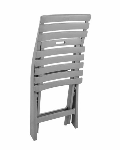 Outdoor set: 2 chairs + table - Plastic - Grey.